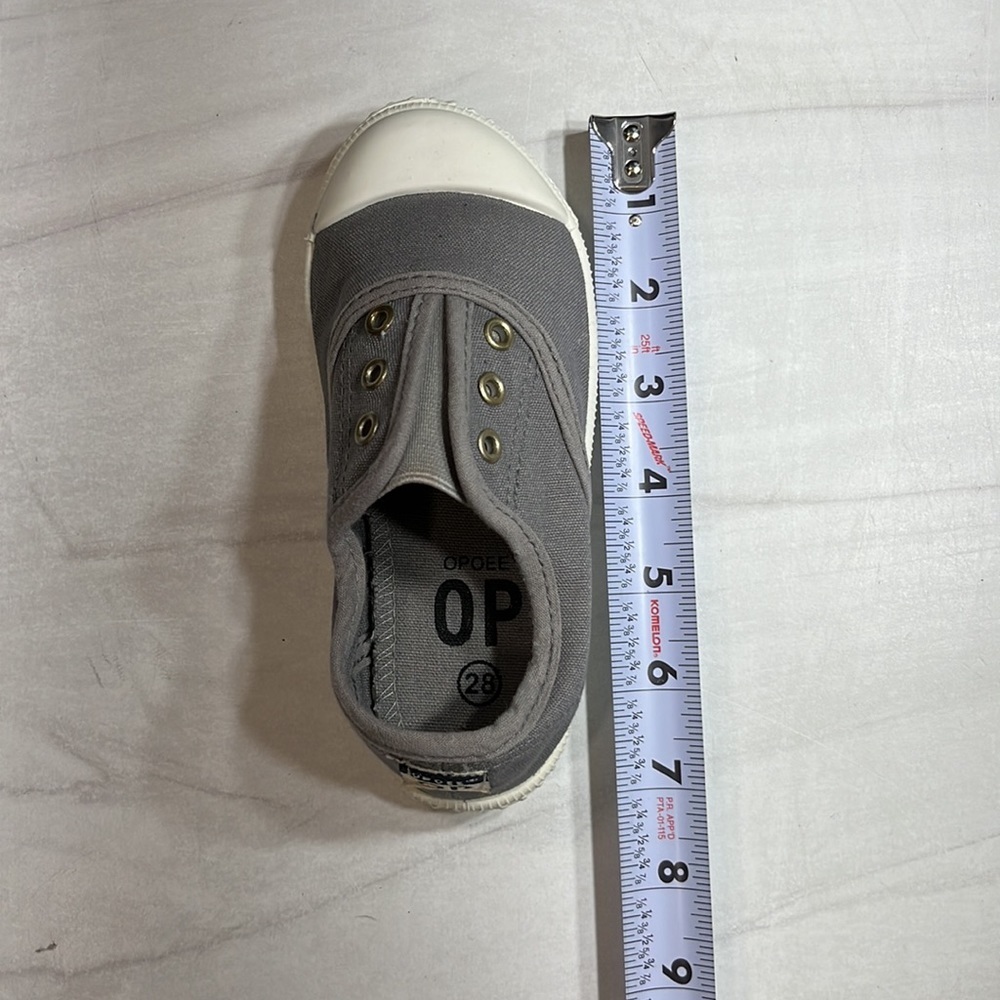 Opoee Toddler Canvas Shoe Gray/White sz 11 - Picture 7 of 9